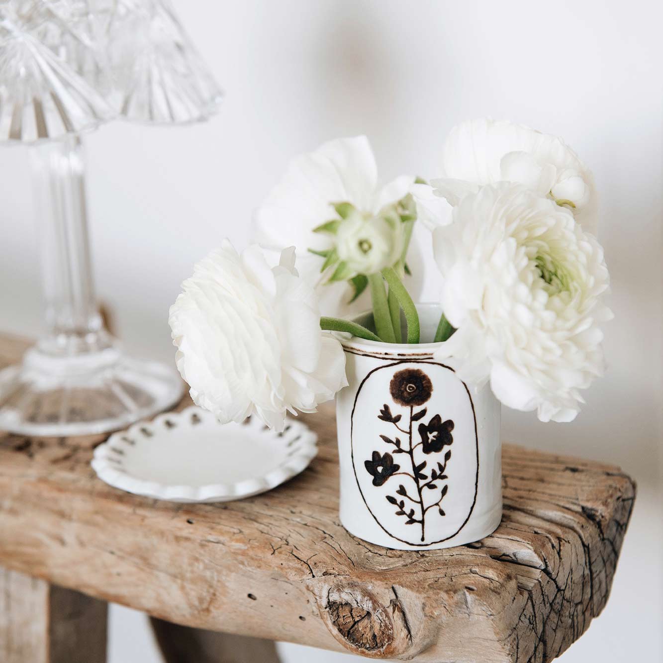 Artisan Hand-Painted Porcelain Flower Vase