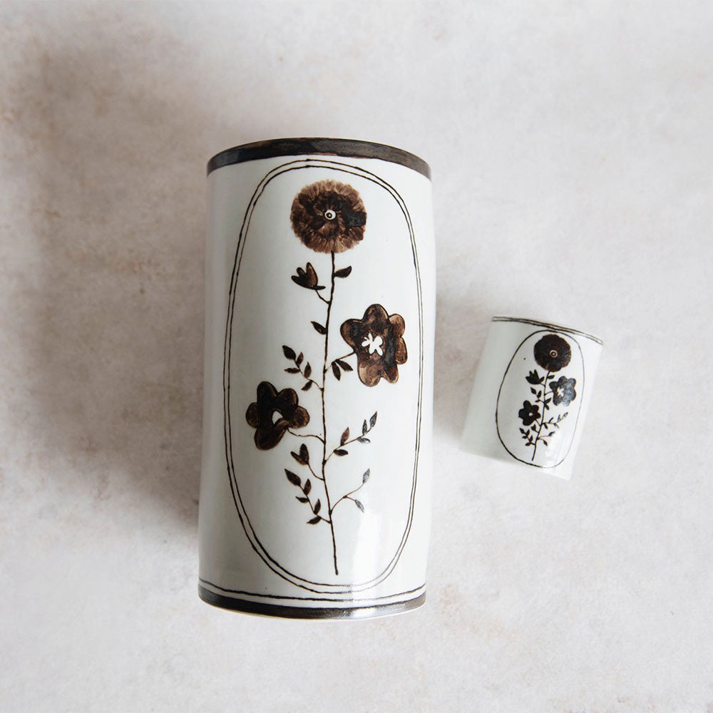 Artisan Hand-Painted Porcelain Flower Vase