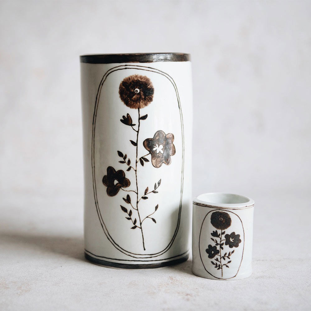 Artisan Hand-Painted Porcelain Flower Vase
