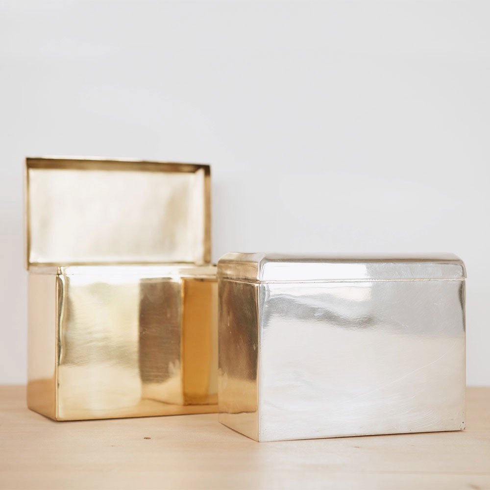 Elegant Brass Recipe Storage Box