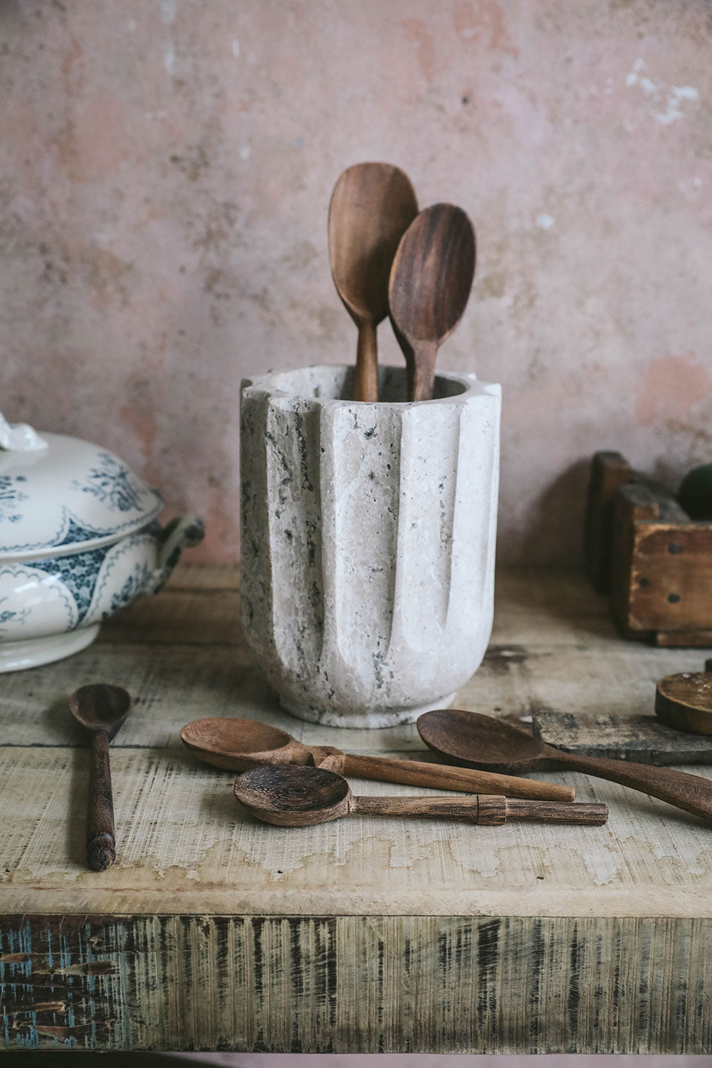 Textured Travertine Bowl