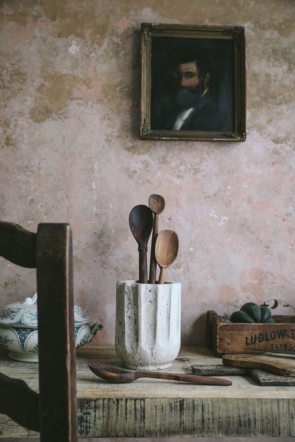 Textured Travertine Bowl