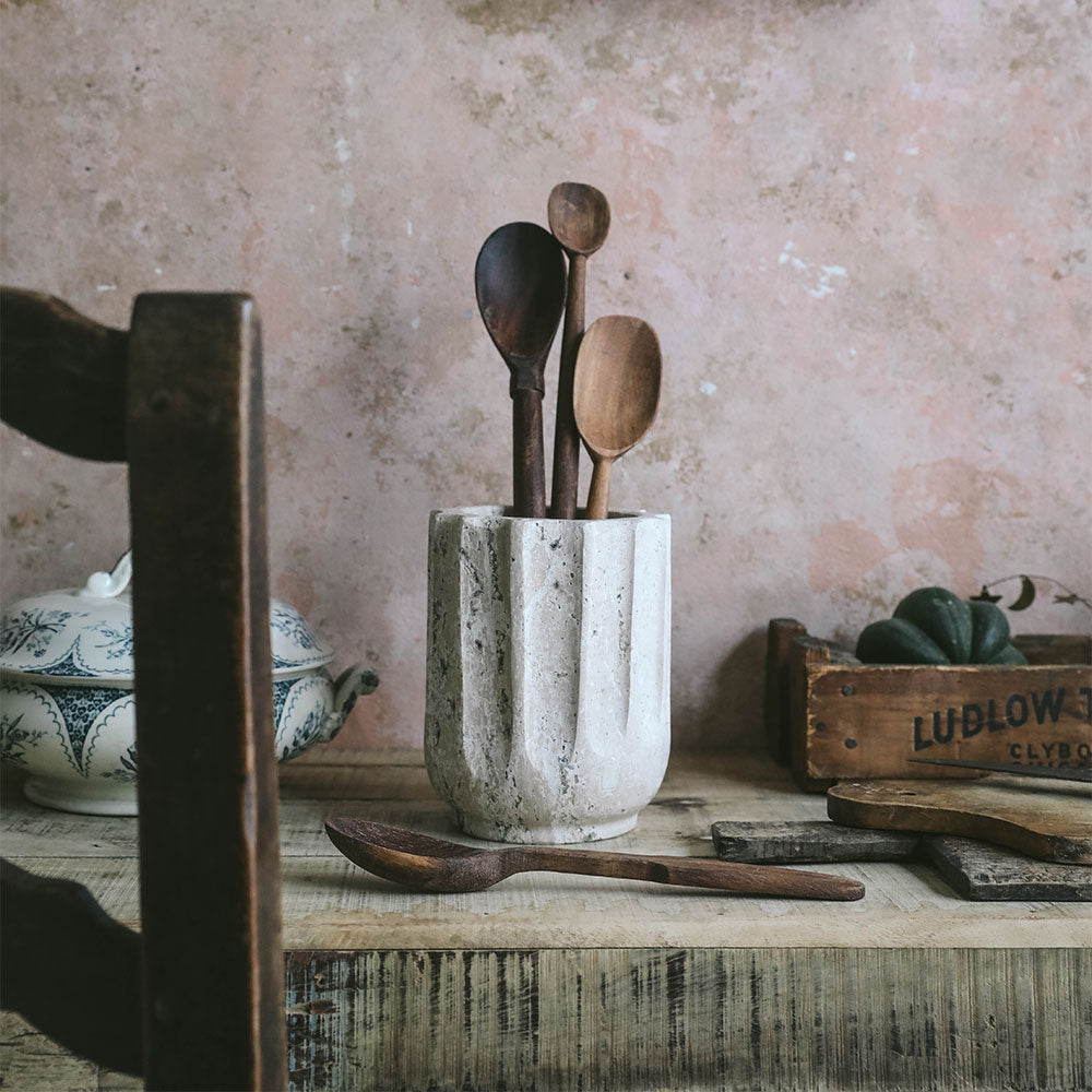 Textured Travertine Bowl