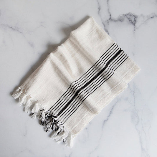 Black Striped Handwoven Turkish Towel