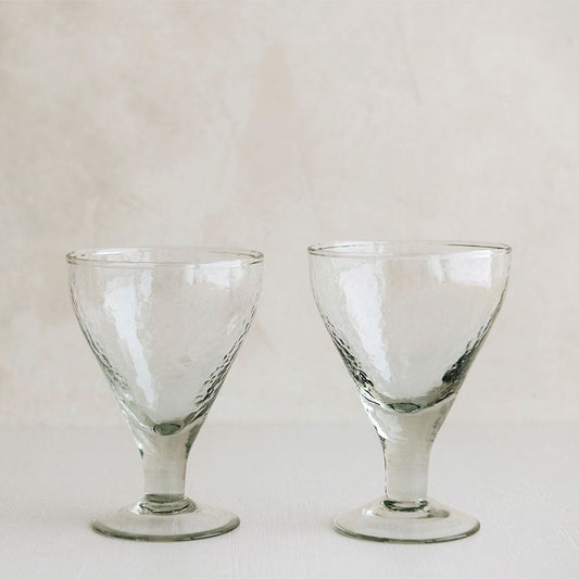 Dimpled Glassware with Footed Base