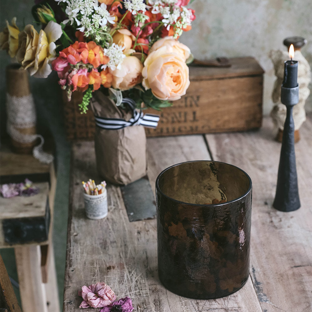 Dark Handblown Glass Canister