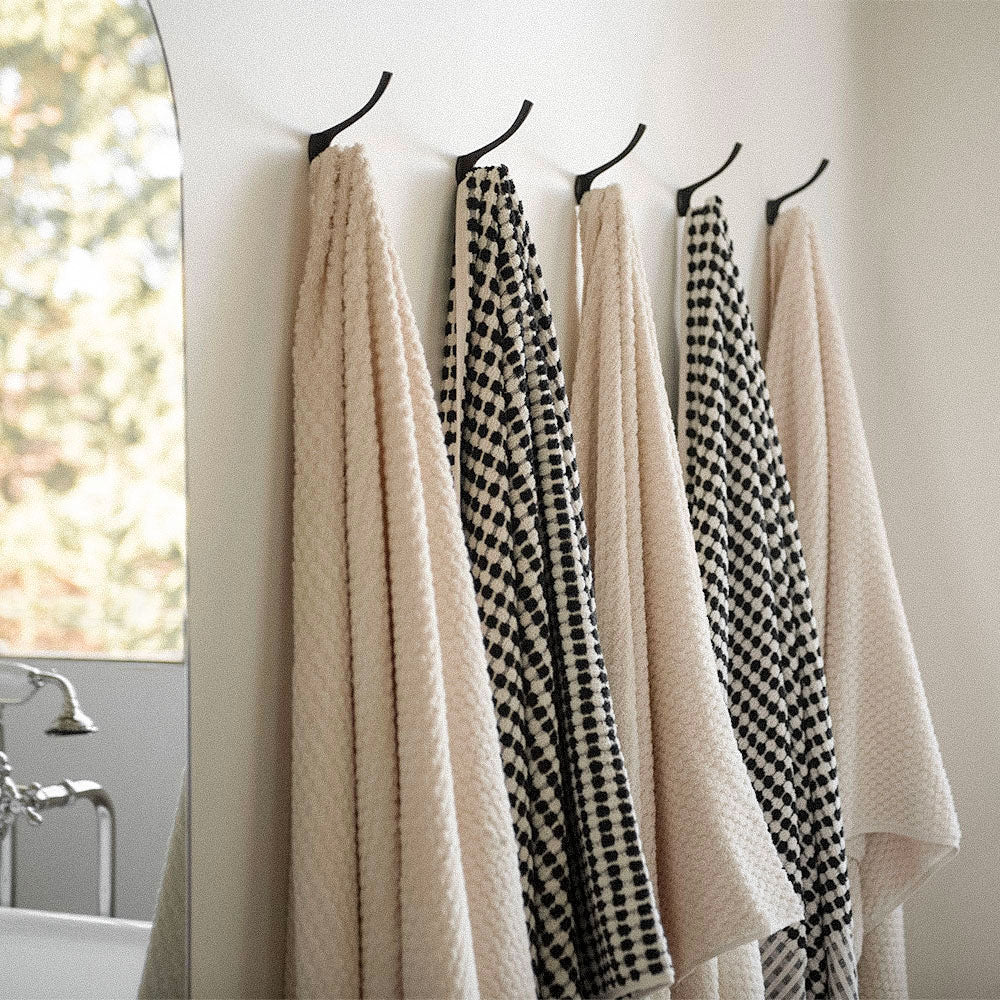 Handwoven Turkish Cotton Towel with Black Dots