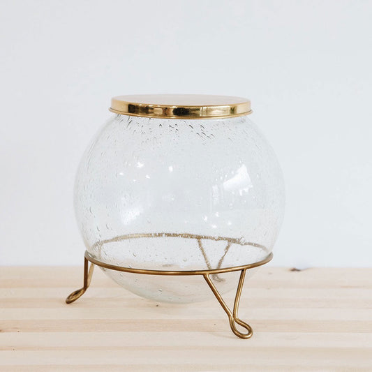 Artisan Handcrafted Glass Storage Jar