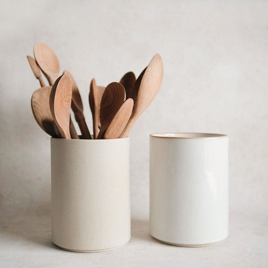 Sleek Stoneware Utensil Holder