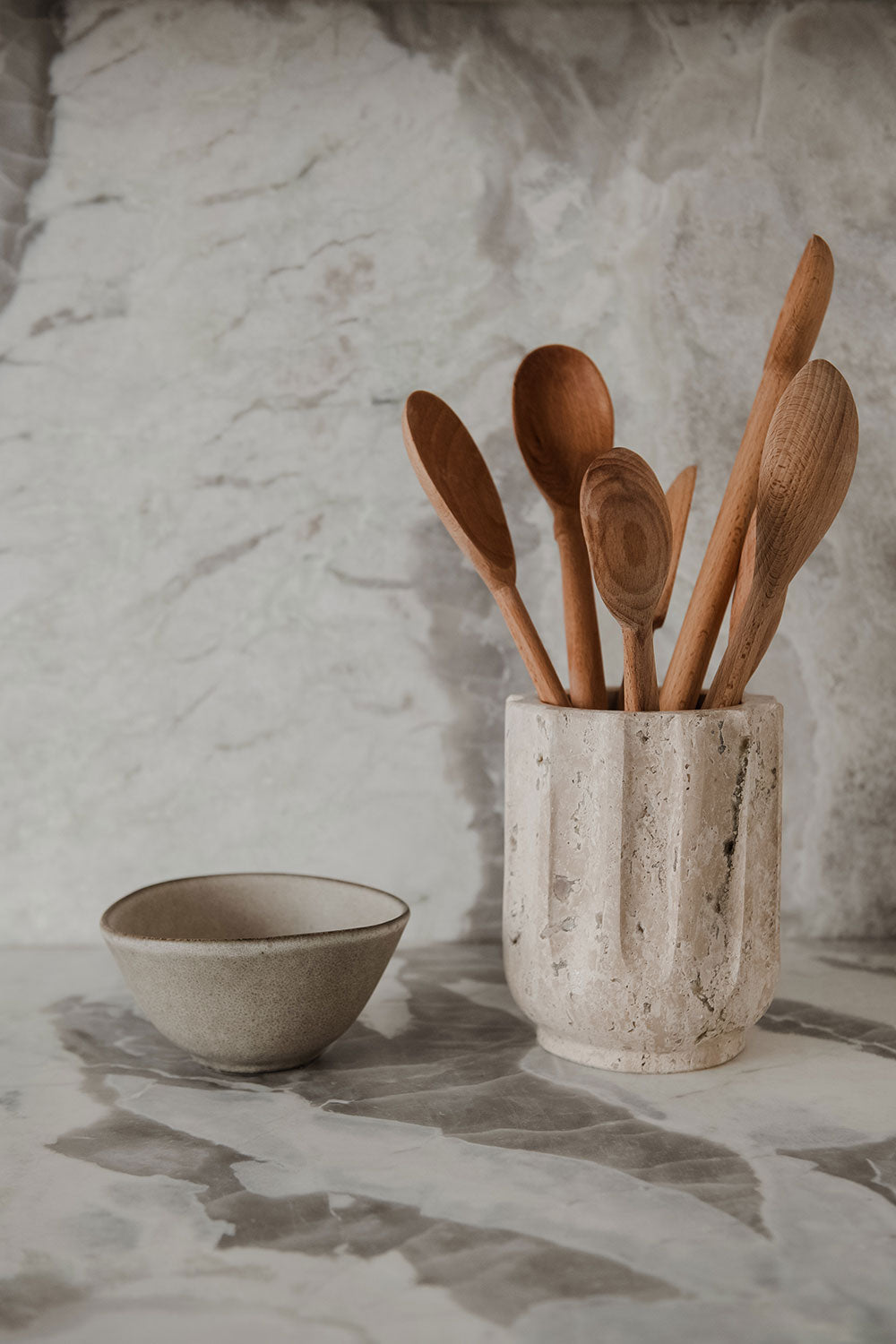 Textured Travertine Bowl