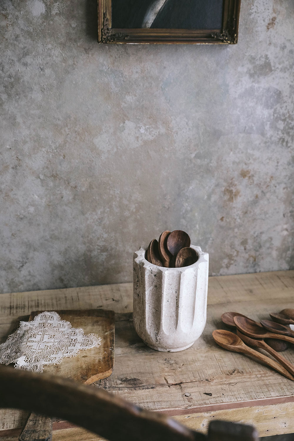 Textured Travertine Bowl