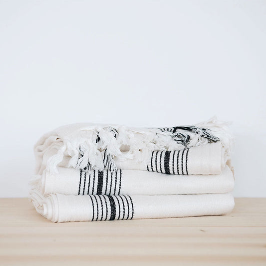 Handcrafted Turkish Towel with Black Stripes